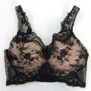 Victoria's Secret Dream Angels Retro Lace Dot Mesh Underwire Long Line Bra